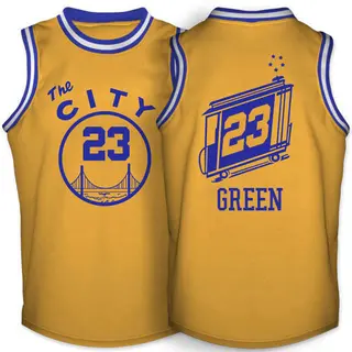 Golden State Warriors Men's Draymond Green Gold Authentic Throwback The City Jersey
