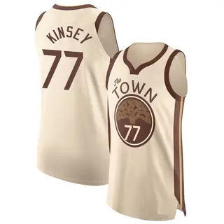 Golden State Warriors Men's Taevion Kinsey Gold Authentic Tan 2025/26 City Edition Jersey