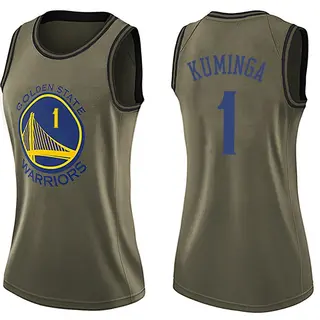 Golden State Warriors Women's Jonathan Kuminga Gold Swingman Green Salute to Service Jersey