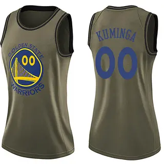 Golden State Warriors Women's Jonathan Kuminga Gold Swingman Green Salute to Service Jersey