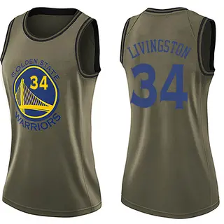 Golden State Warriors Women's Shaun Livingston Gold Swingman Green Salute to Service Jersey