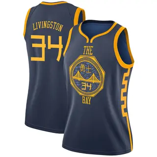 Golden State Warriors Women's Shaun Livingston Gold Swingman Navy 2018/19 Jersey - City Edition