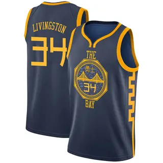 Golden State Warriors Youth Shaun Livingston Gold Swingman Navy 2018/19 Jersey - City Edition